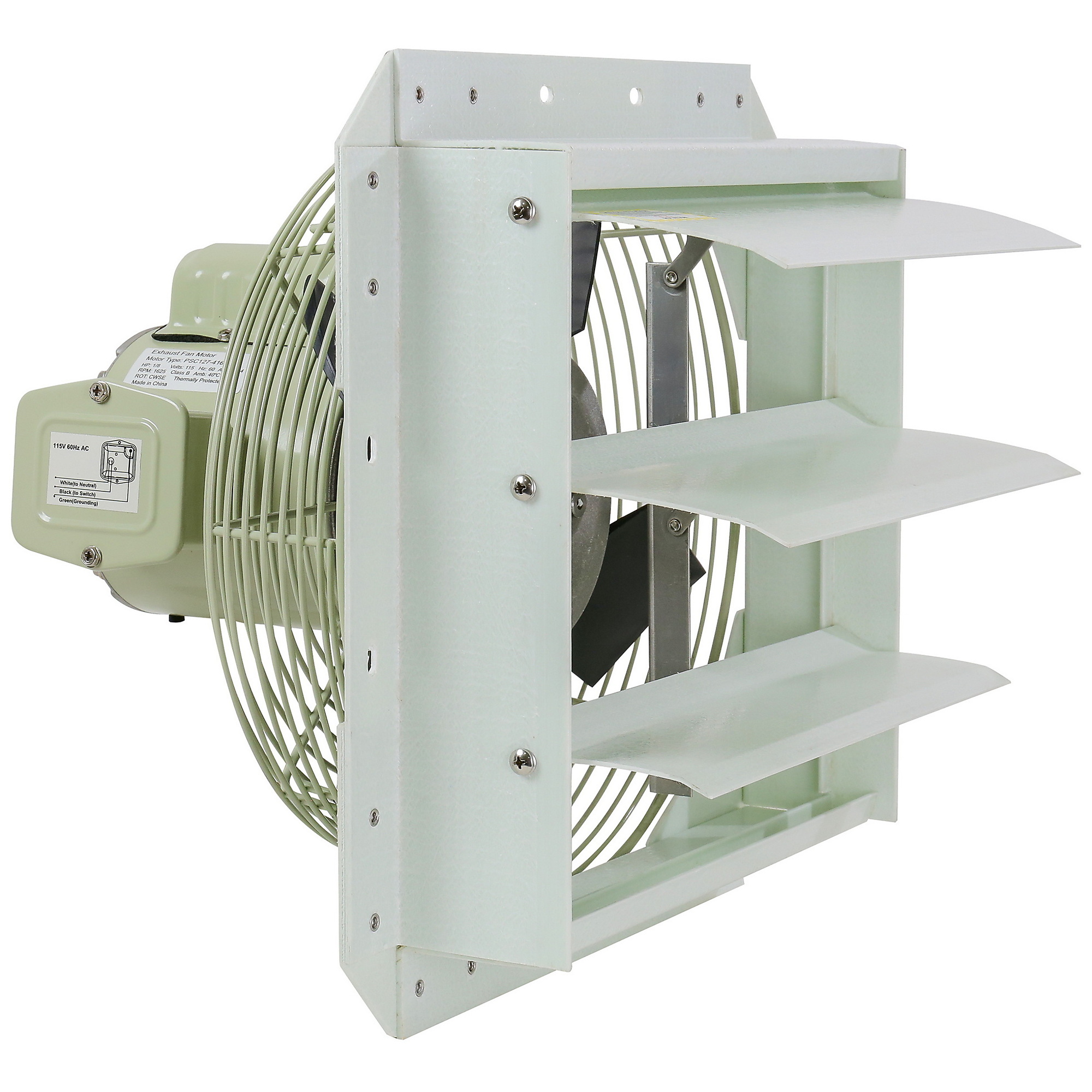 Dr. Infrared Heater iLiving Shutter Exhaust Fan — 12in., Single Speed, Corrosion-Resistant, Galvanized Steel Frame, Model# ILG8SF12S-CR